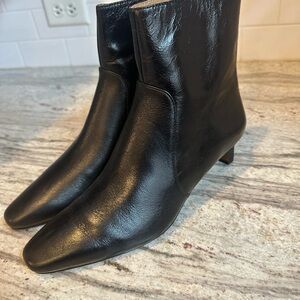 Madewell Elegant Black Leather Ankle Boots leather